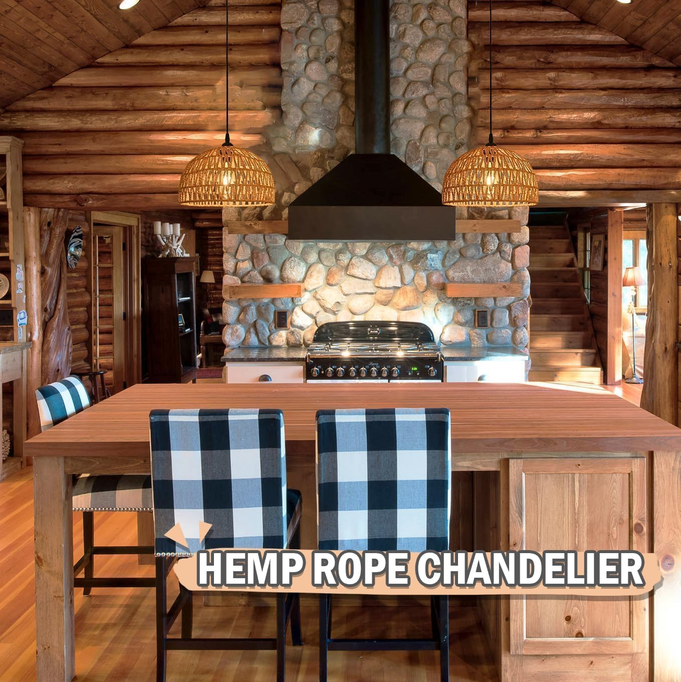 Boho Beige Chandelier — 12.2" - View 8