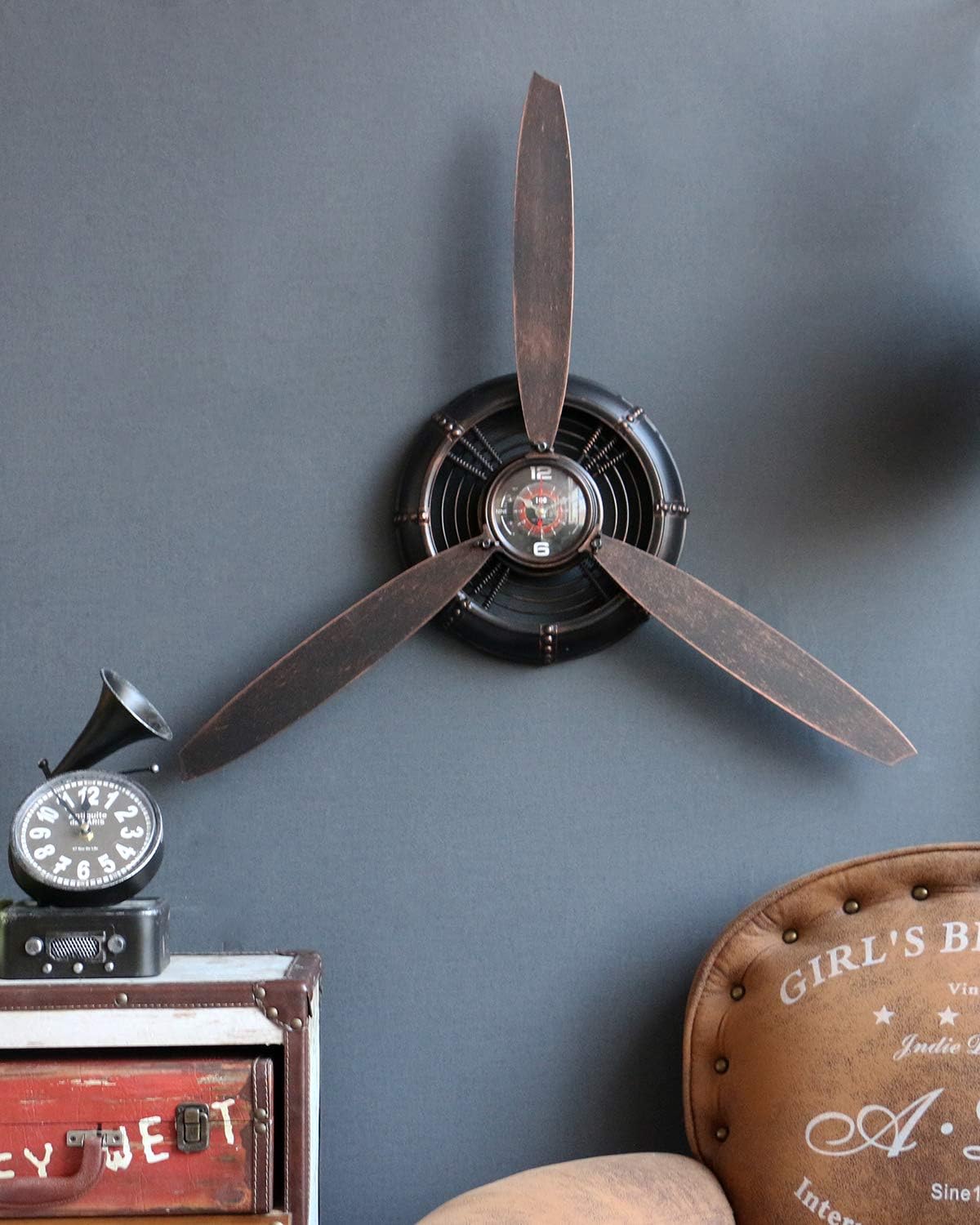 Antique Farmhouse Brown Wall Clock — 4" — Brown
