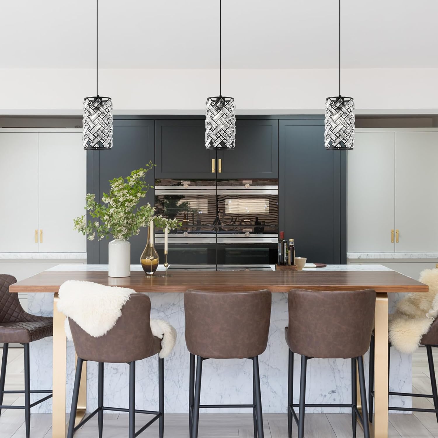Round Luxe Black Chandelier — Black Round 3-Pack