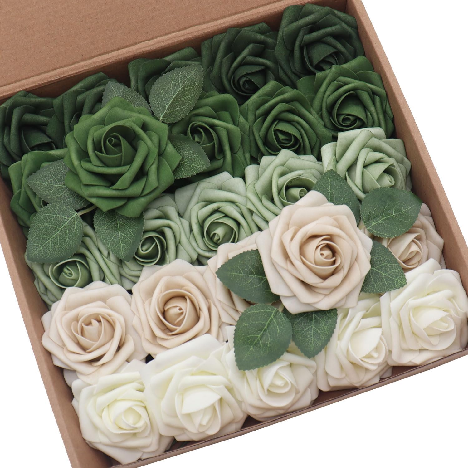 Beige Artificial Plant — 3" — Shades of Forest Green & Tawny Beige