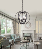 Farmhouse Black Chandelier — 4-Light