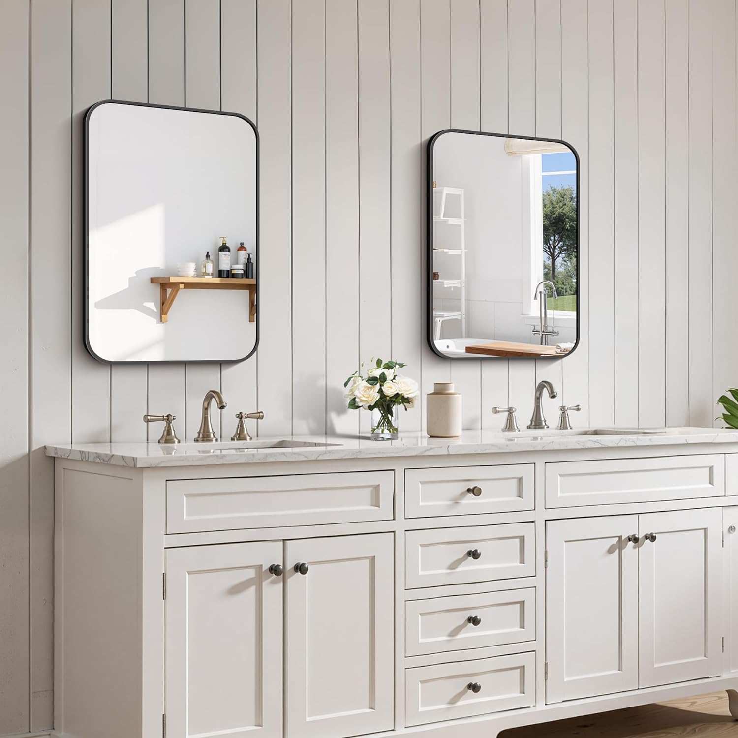 Black Wall Mirror — 24" - View 2