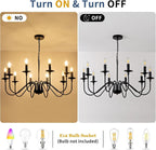 Farmhouse Beige Chandelier — 10-Light - View 5