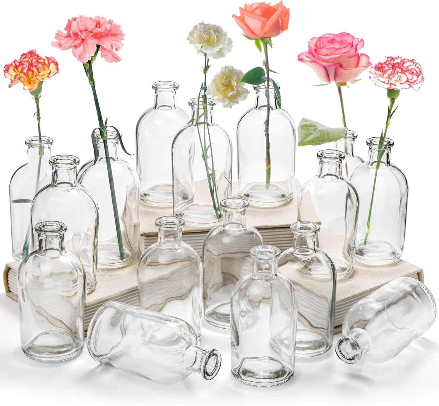 Vintage Blue Flower Vase — Clear