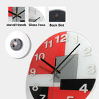 Battery Operated Modern Red Wall Clock — 12" - View 4