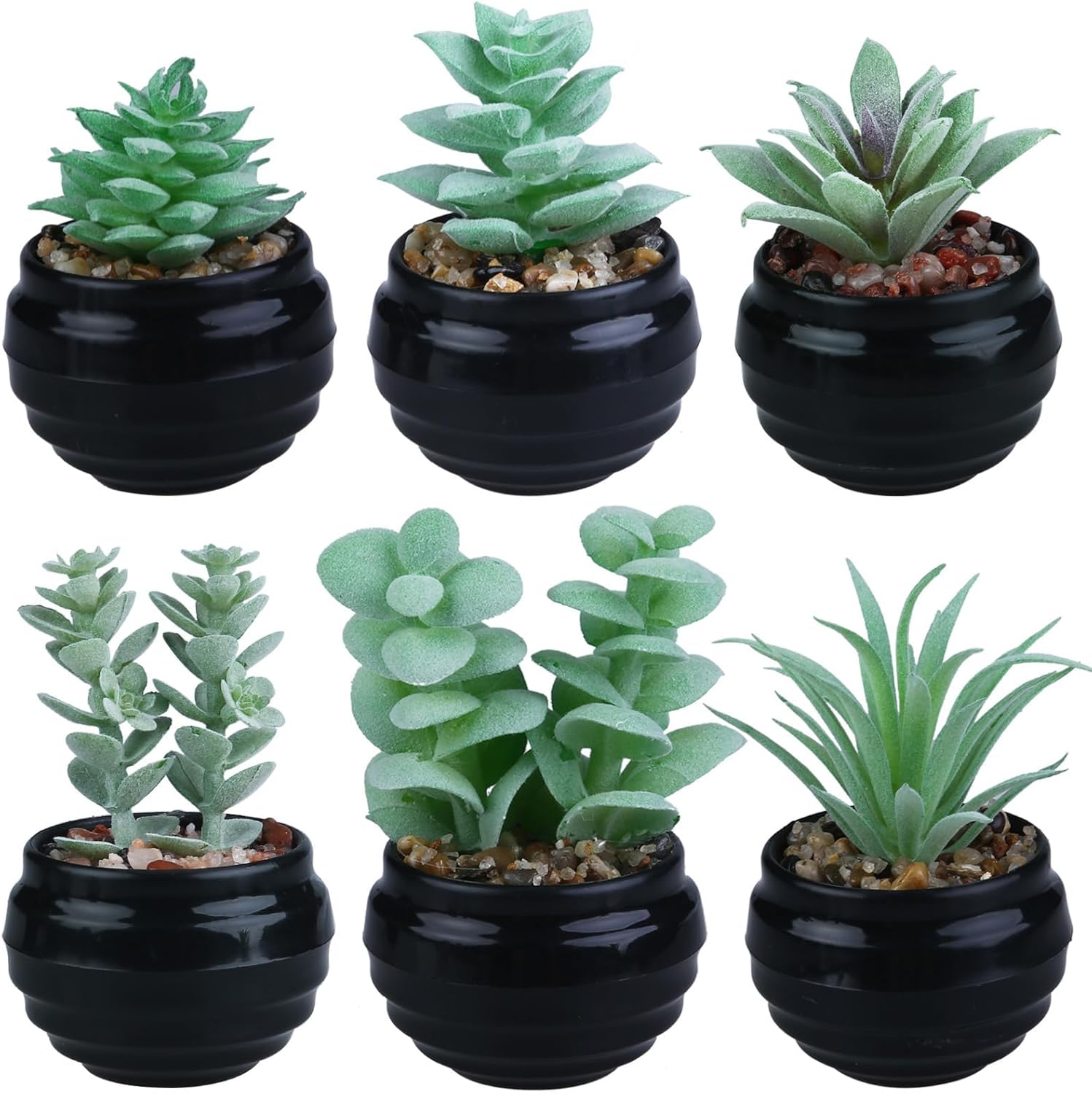 Black Artificial Plant — Green-black Pot