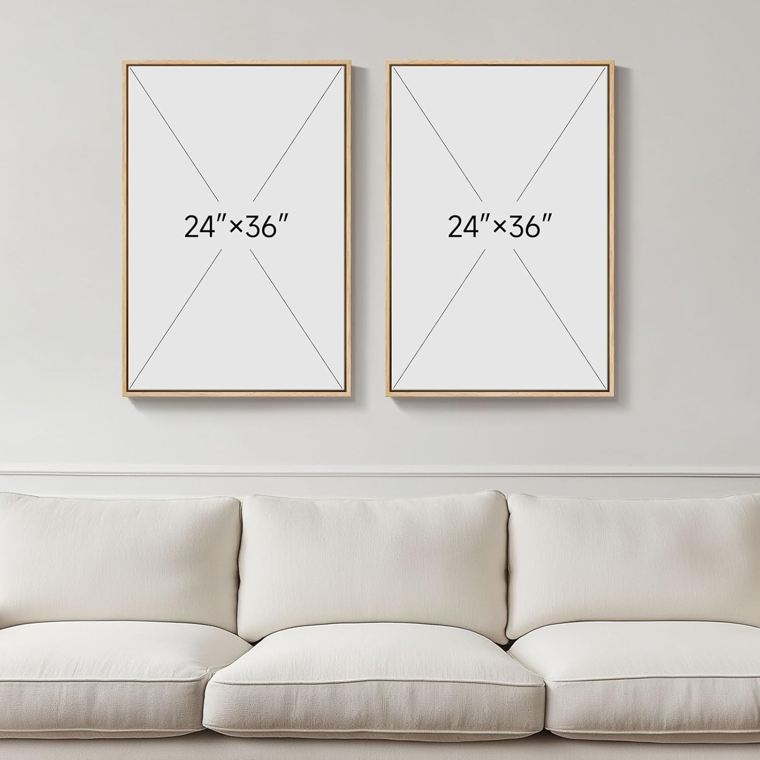 Framed Modern Beige Wall Decor — 24" - View 3