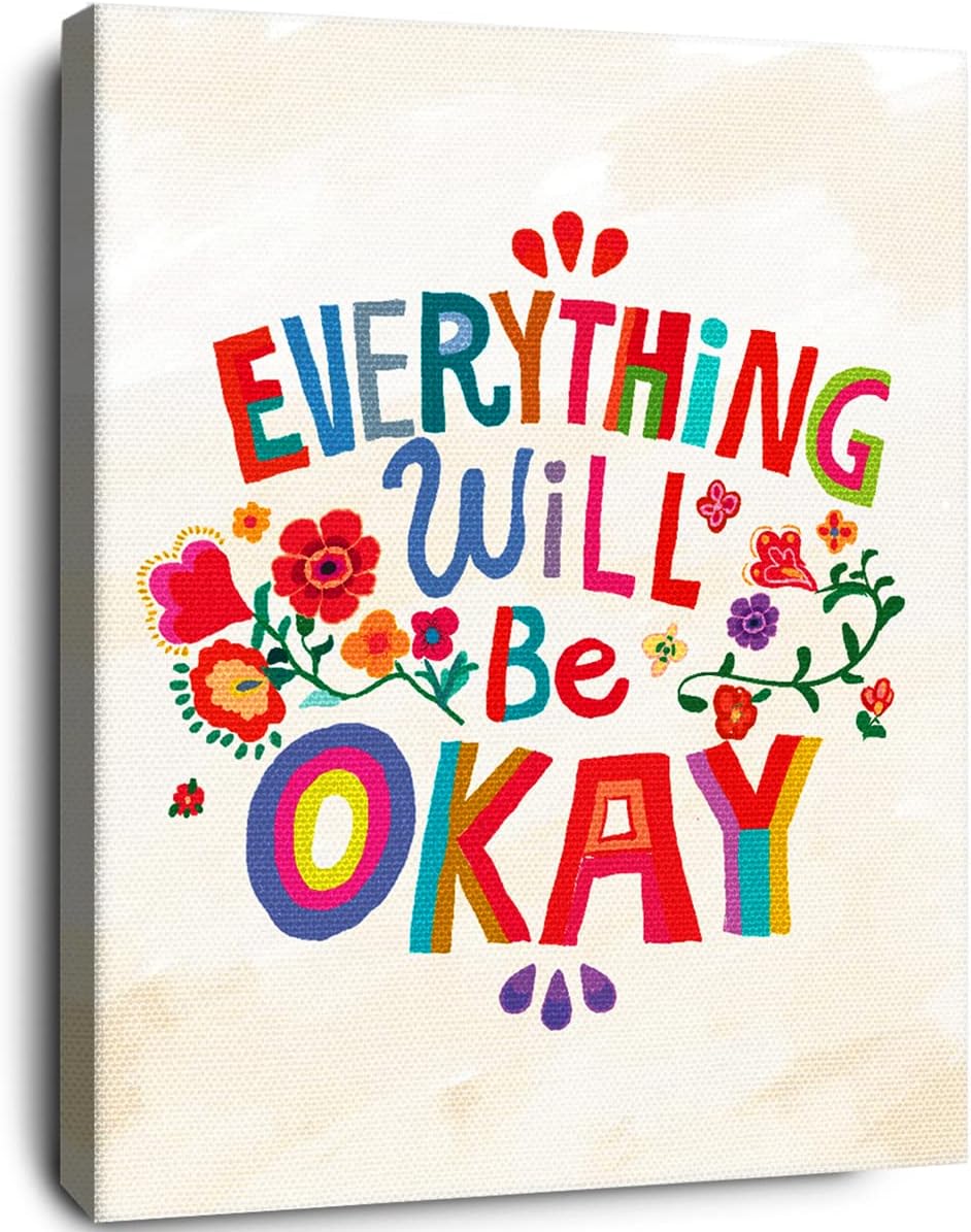 Framed Pink Wall Decor — Everything Will Be Okay