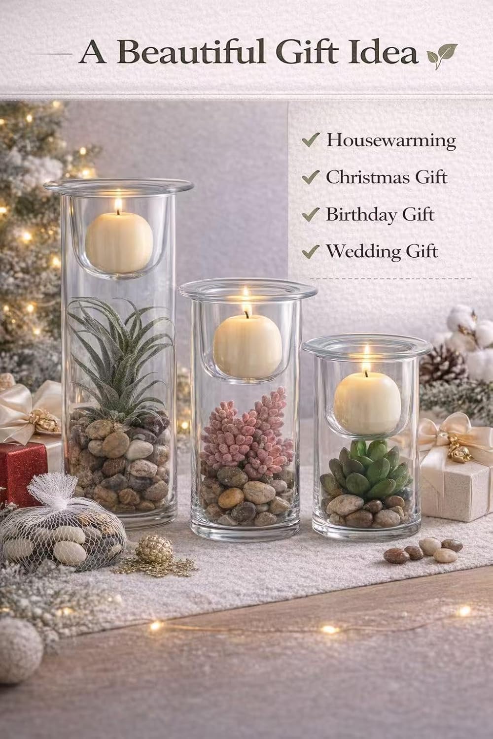 Glass Candle — Set of 3 - View 2