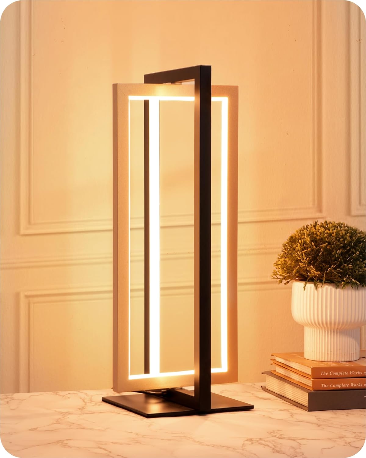 Dimmable Modern Brown Bedside Lamp — Gold