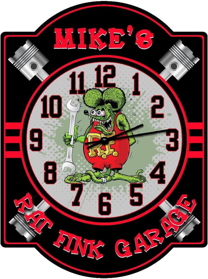 Green Wall Clock — Red