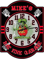 Green Wall Clock — Red