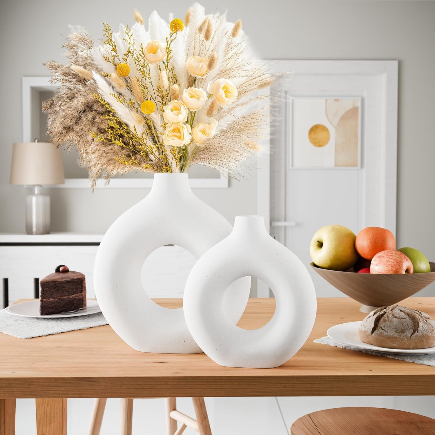 Modern Ceramic Decorative Vase — Set of 2 - View 5