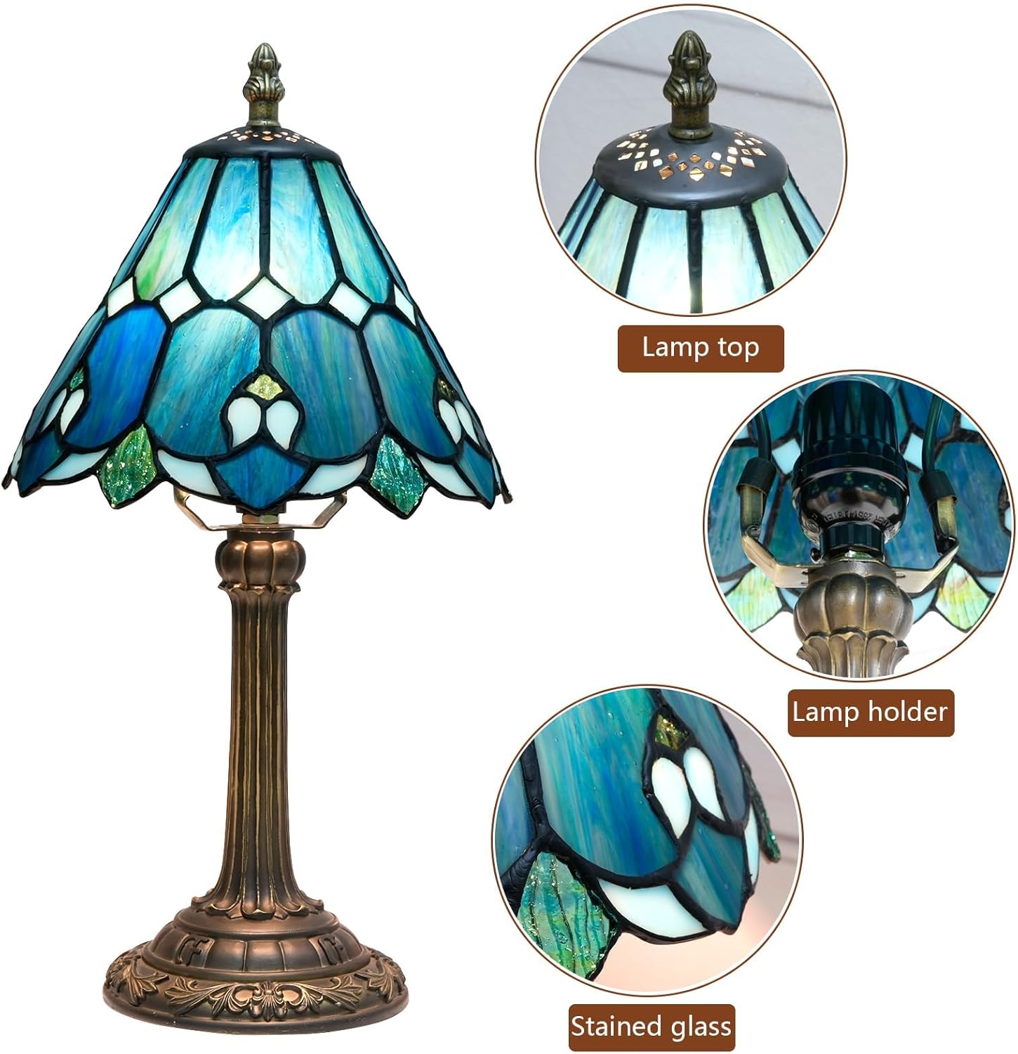 Blue Table Lamp — 8" - View 3