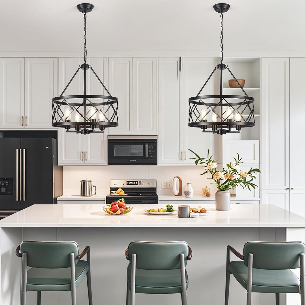 Farmhouse Black Chandelier — 4-Light - View 2