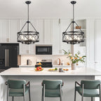 Farmhouse Black Chandelier — 4-Light - View 2