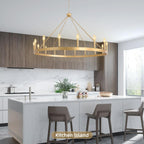 Round Farmhouse Black Chandelier — 16-Light - View 9