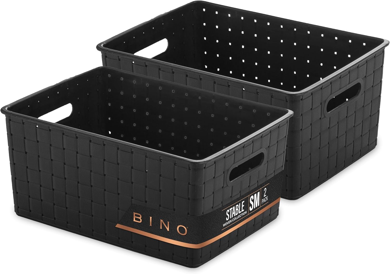 Rectangular Black Storage Basket — 2PK Small