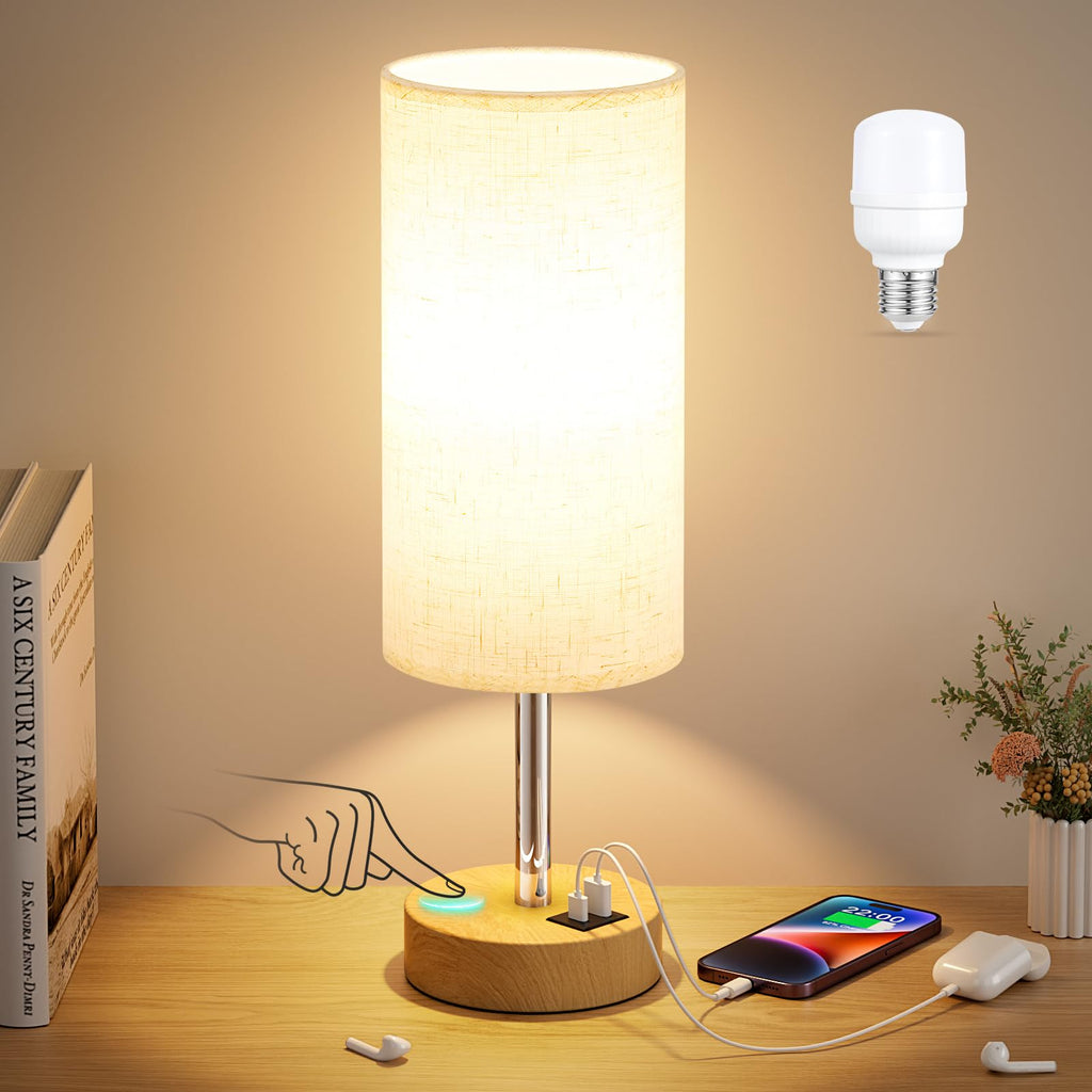 Dimmable Beige Desk Lamp — 14"