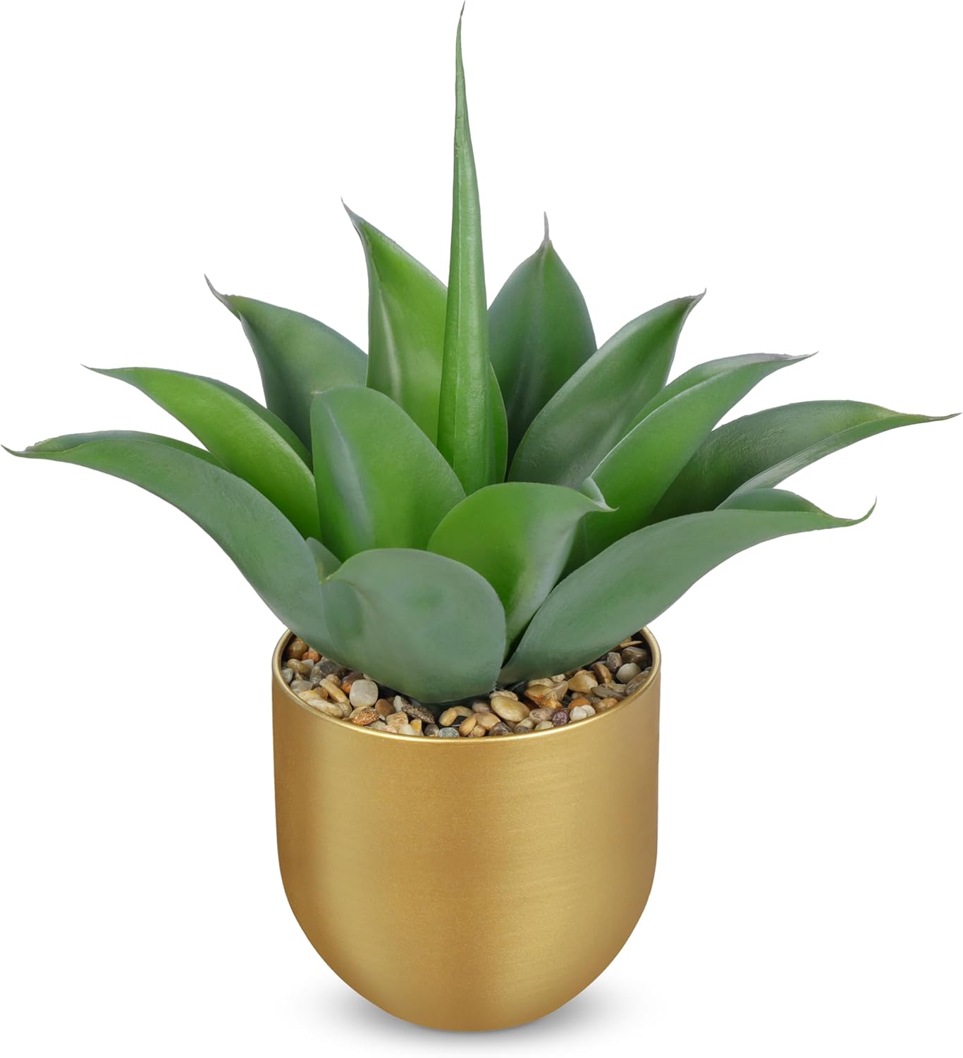 Farmhouse Black Artificial Plant — Aloe Vera Gold Vase