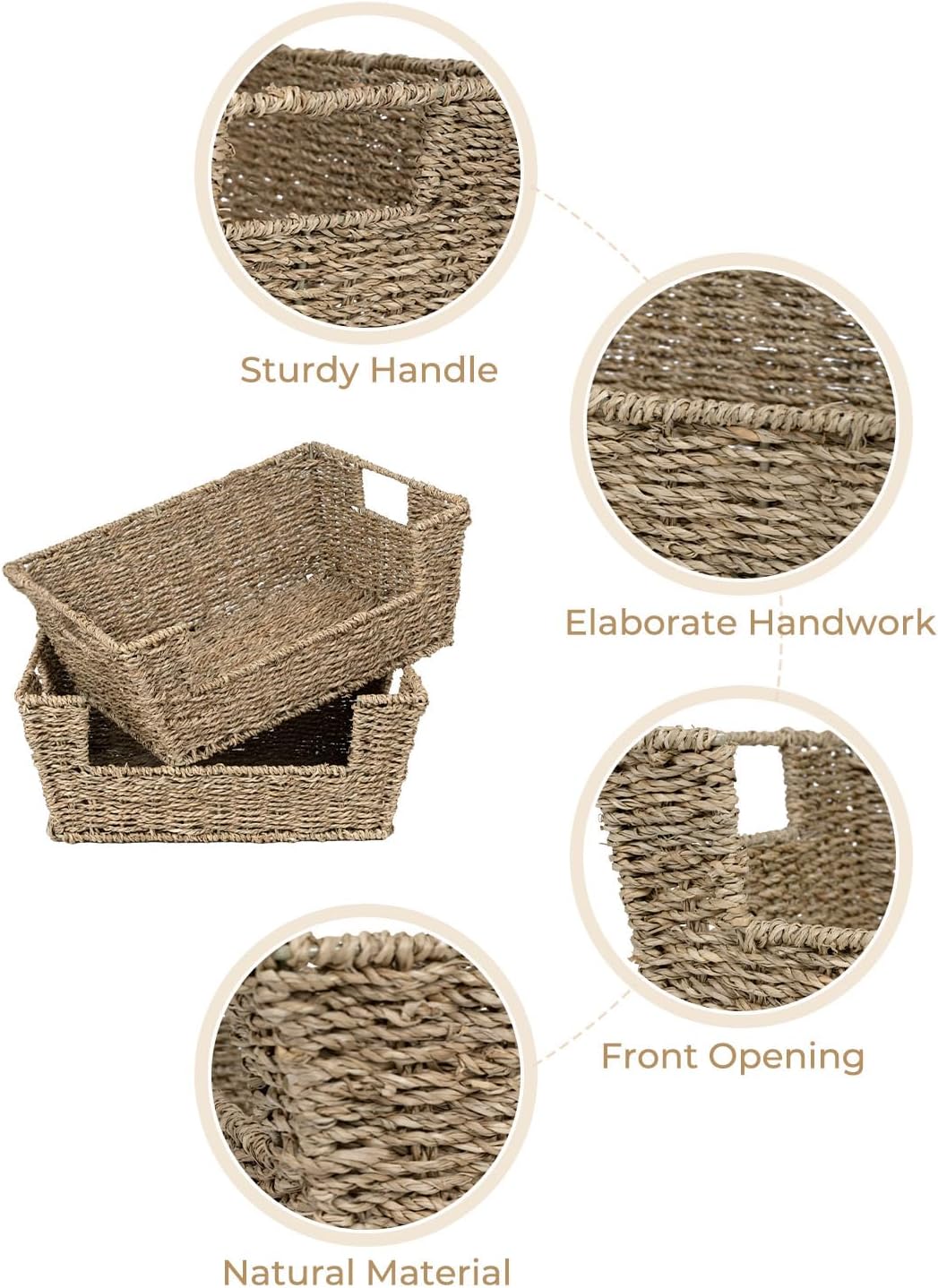Beige Storage Basket — 5" - View 4
