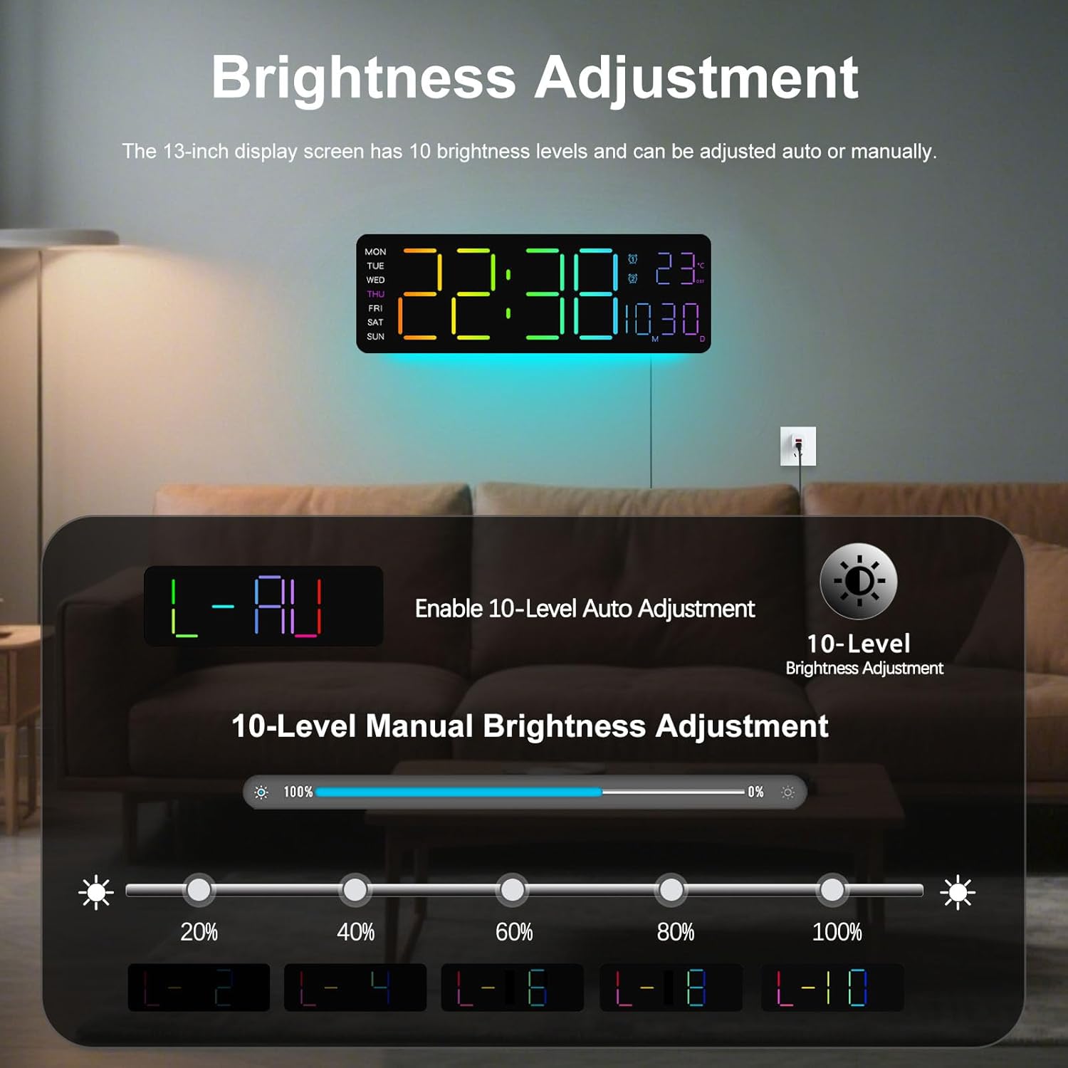 RGB Wall Clock — 13" - View 5