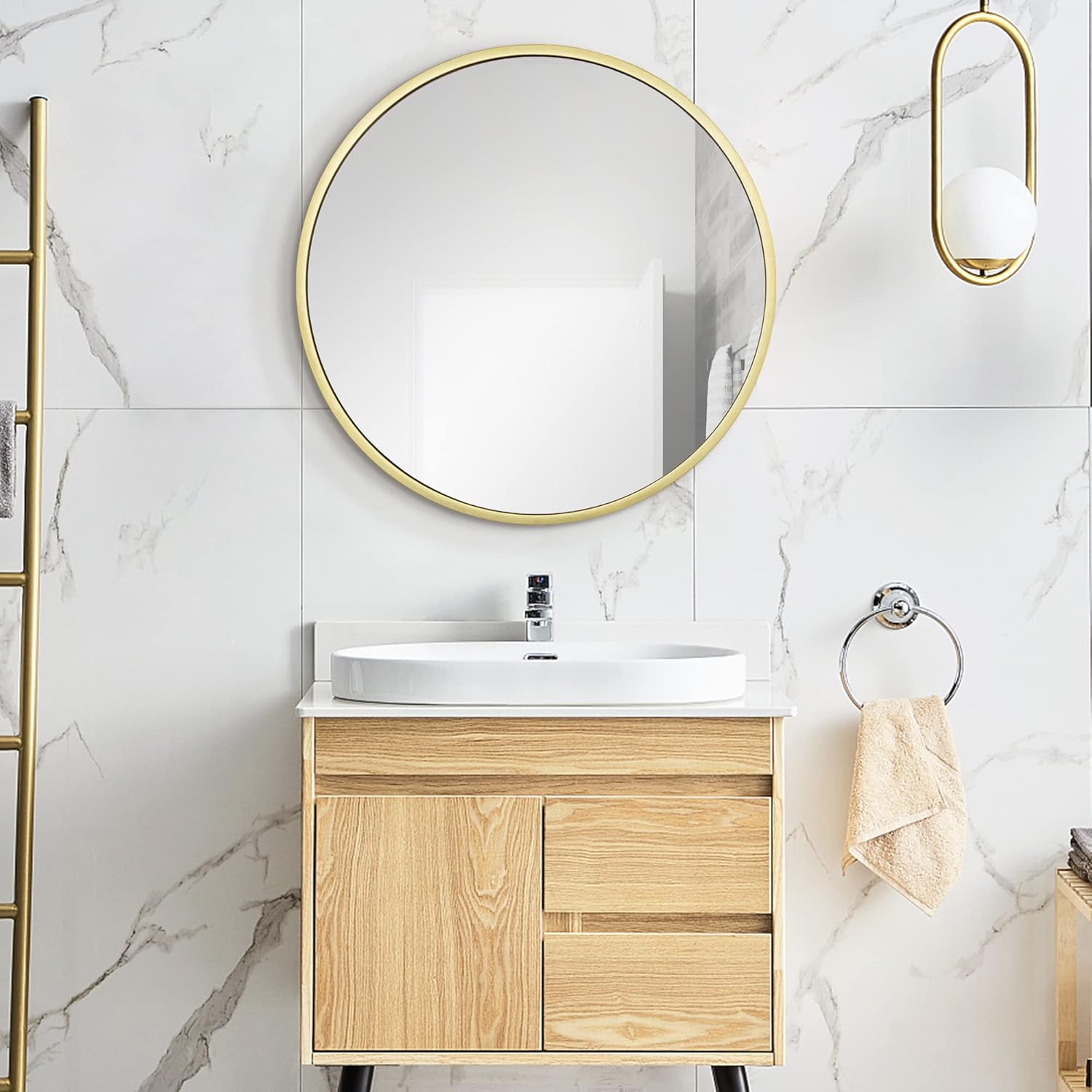 Framed Luxe Gold Wall Mirror — 16" - View 6