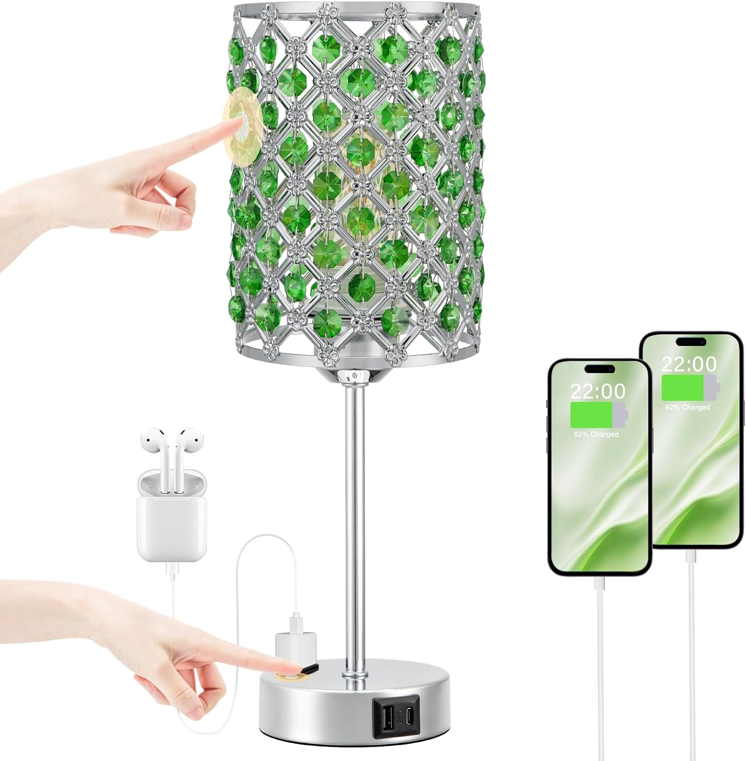 Dimmable Luxe Blue Desk Lamp — Green