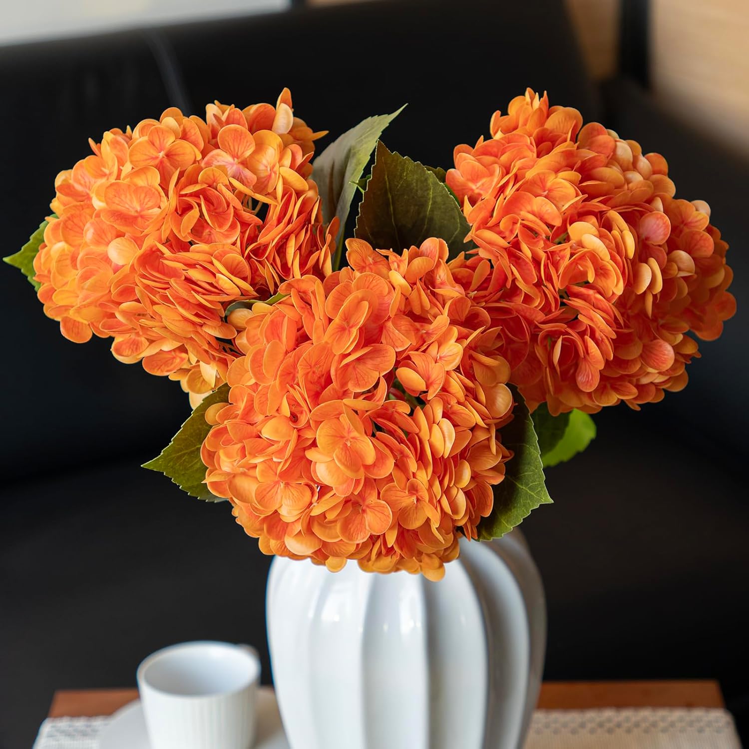 Blue Artificial Flowers — 22" — Orange