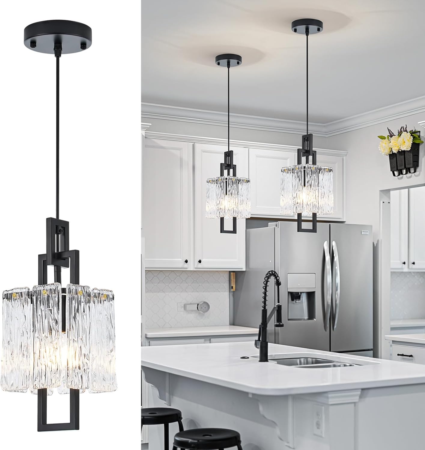 Luxe Black Chandelier — 6" — Black 6"