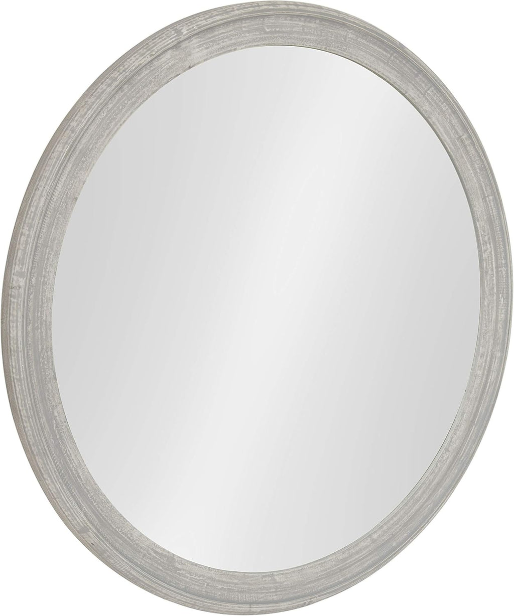 Round Farmhouse Brown Wall Mirror — 28" - View 3