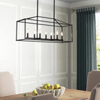 Adjustable Farmhouse Black Chandelier — 7-Light - View 2