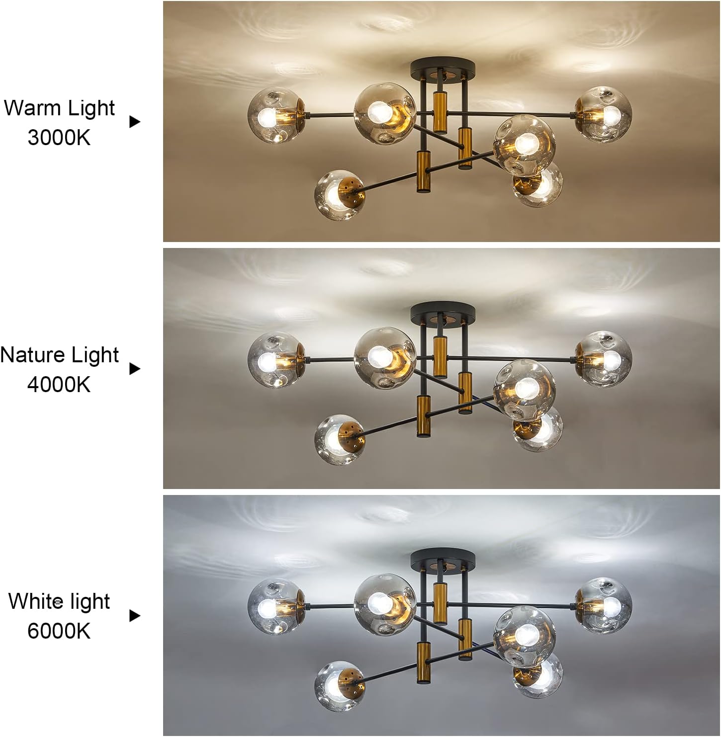 Vintage Farmhouse Black Chandelier — 6-Light - View 6