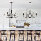 Farmhouse Black Chandelier - View 6