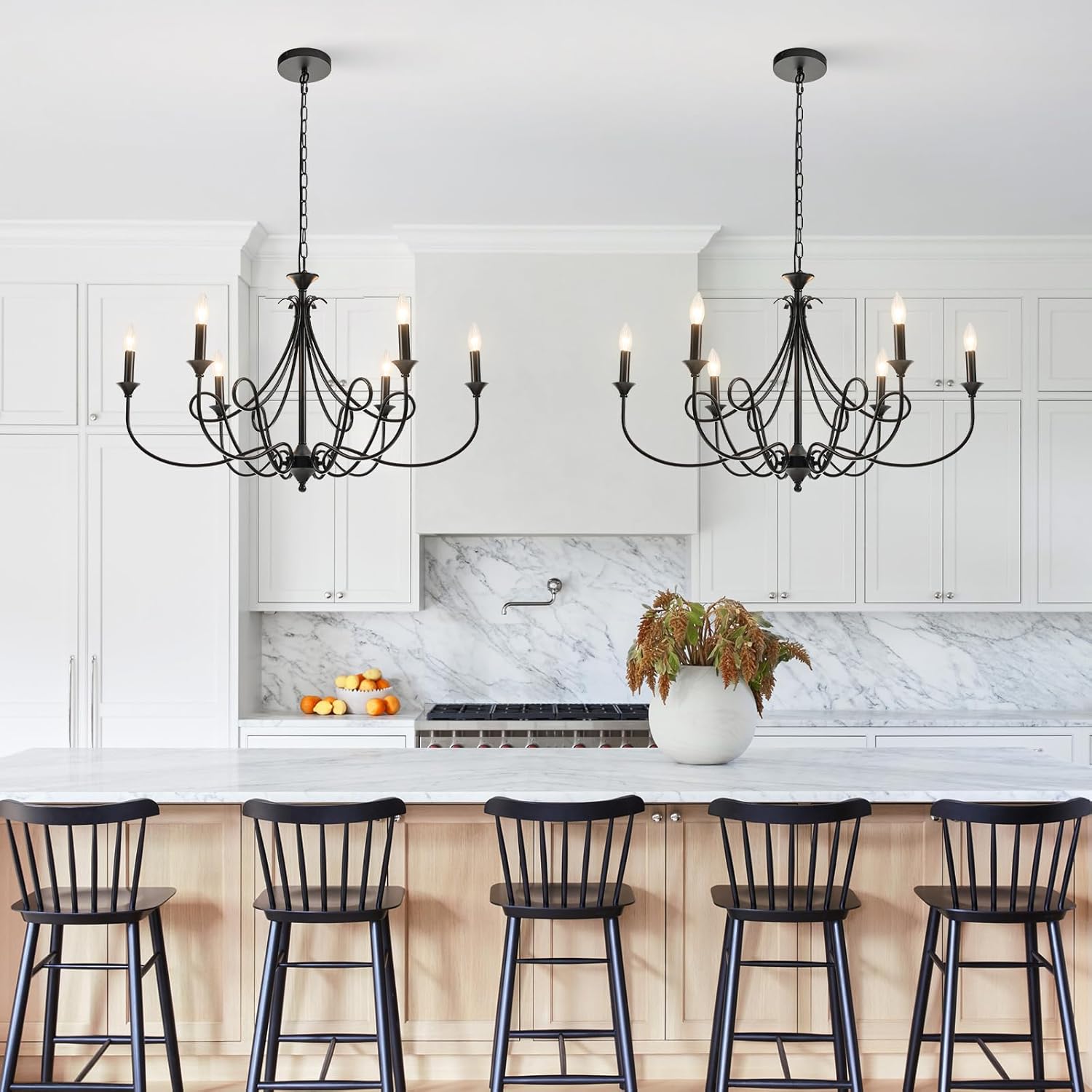 Farmhouse Black Chandelier - View 6