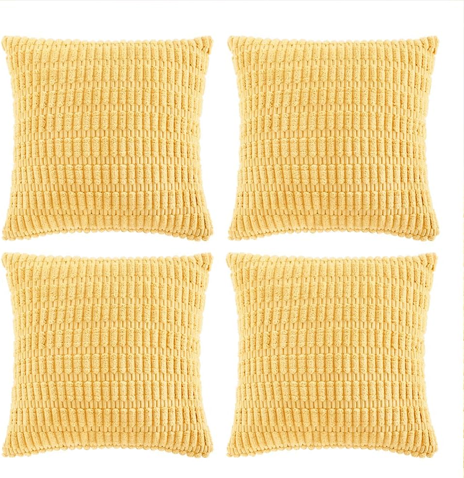 Boho Beige Throw Pillow Cover — 18" — 24" x 24" (Pack of 4)