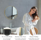 Round Luxe Black Wall Mirror — 20.2" - View 7