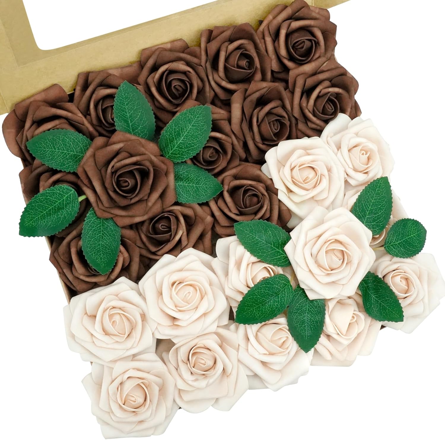 Beige Artificial Flowers — Brown and Tan