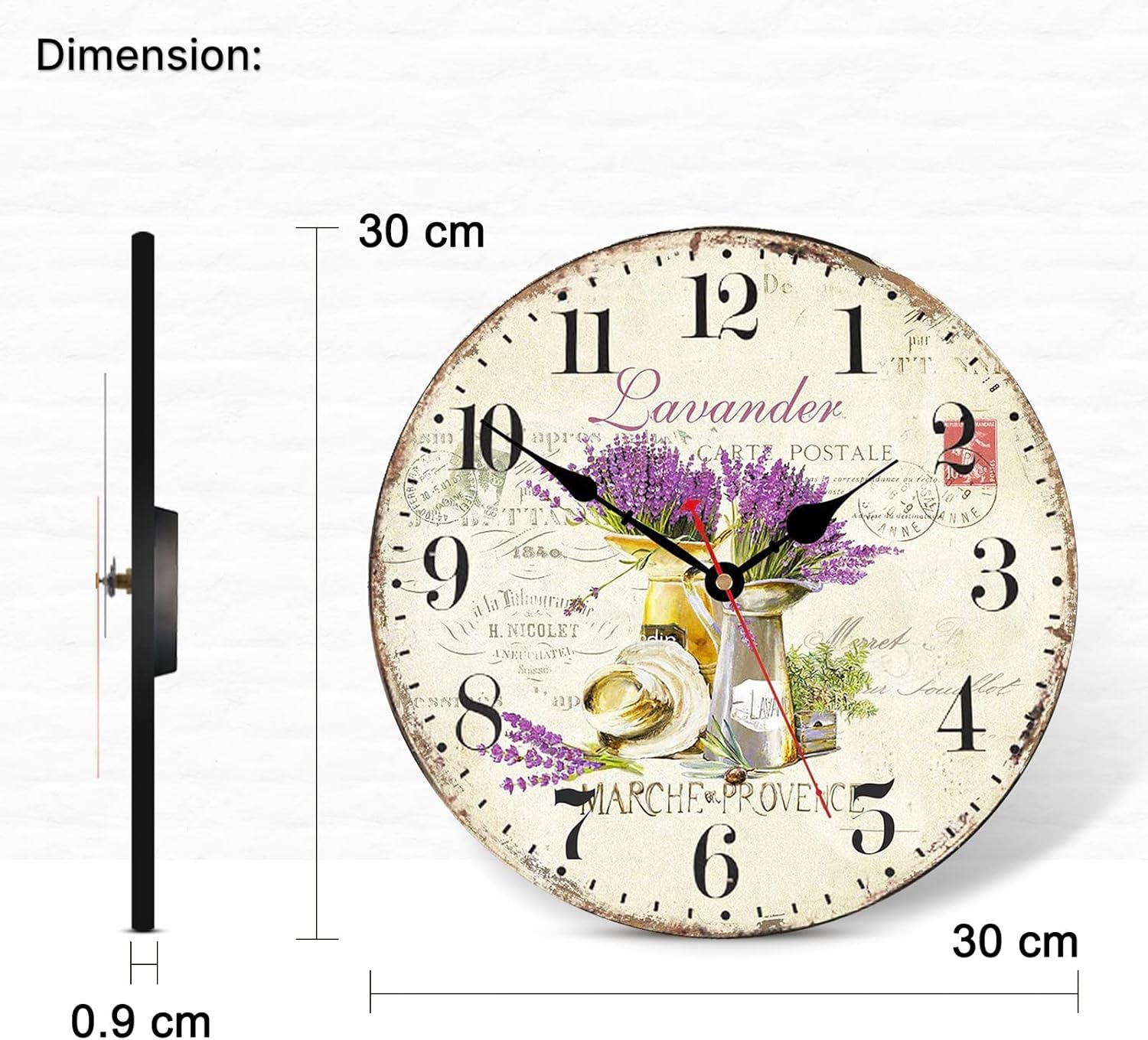Battery Operated Purple Wall Clock — 12" - View 5
