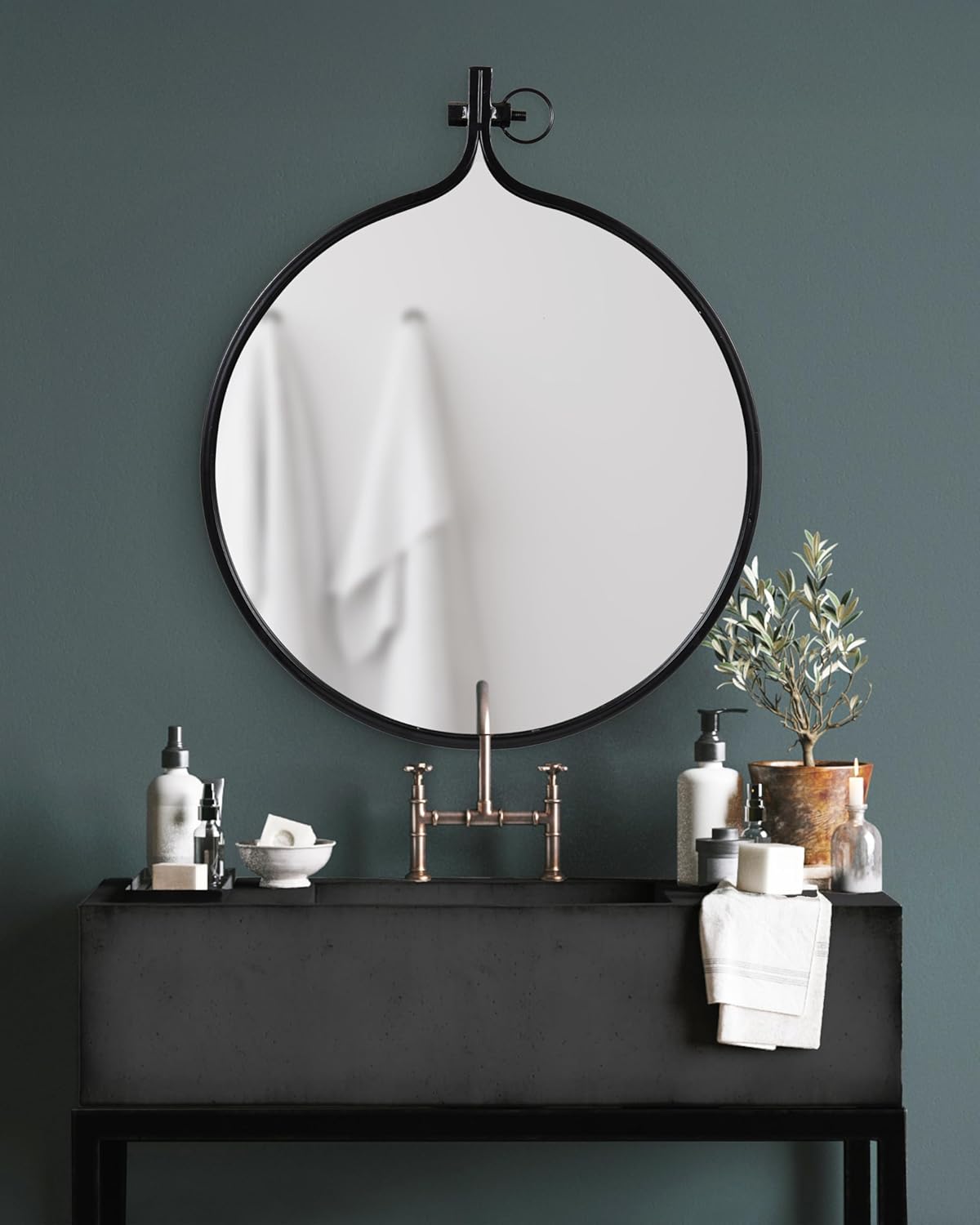 Framed Modern Black Wall Mirror — 28.5" - View 3