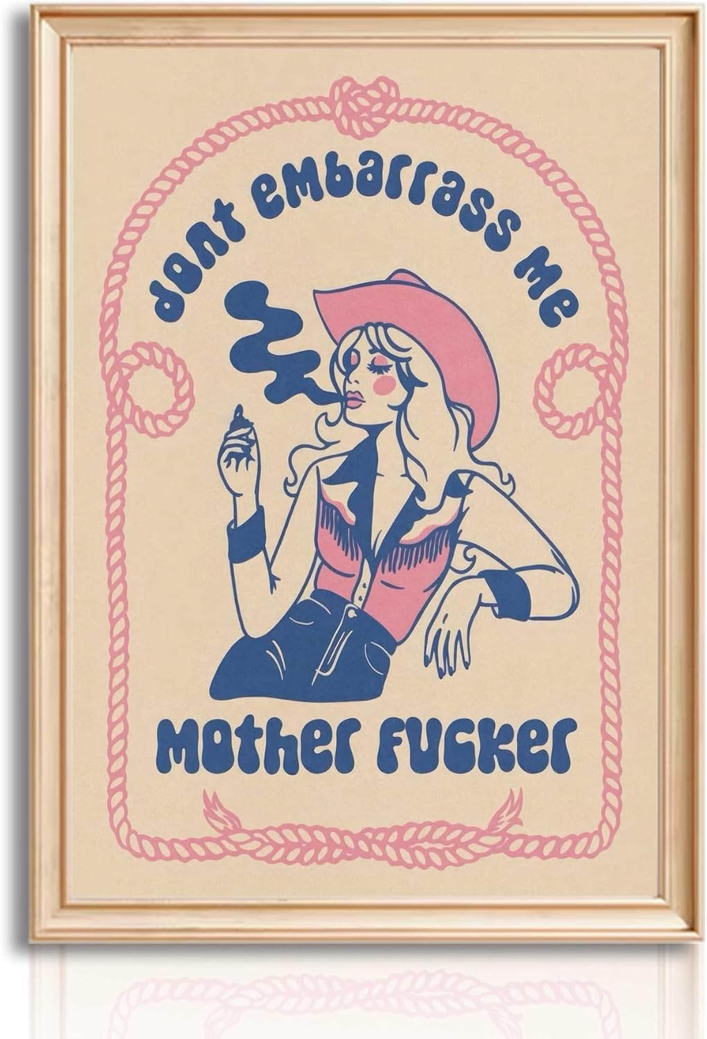 Unframed Pink Wall Decor — 16" — Cowgirl Posters