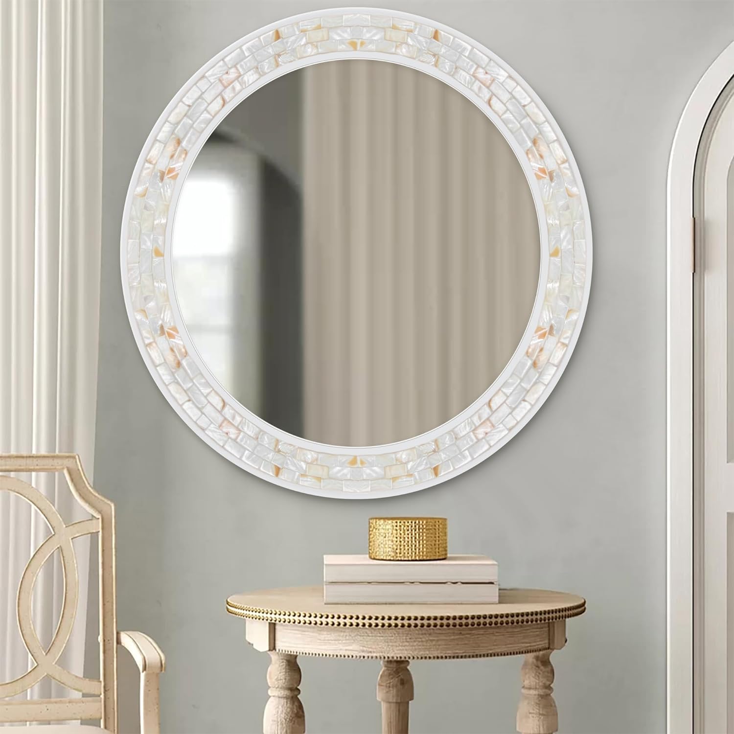 Framed Brown Wall Mirror — 30" - View 6
