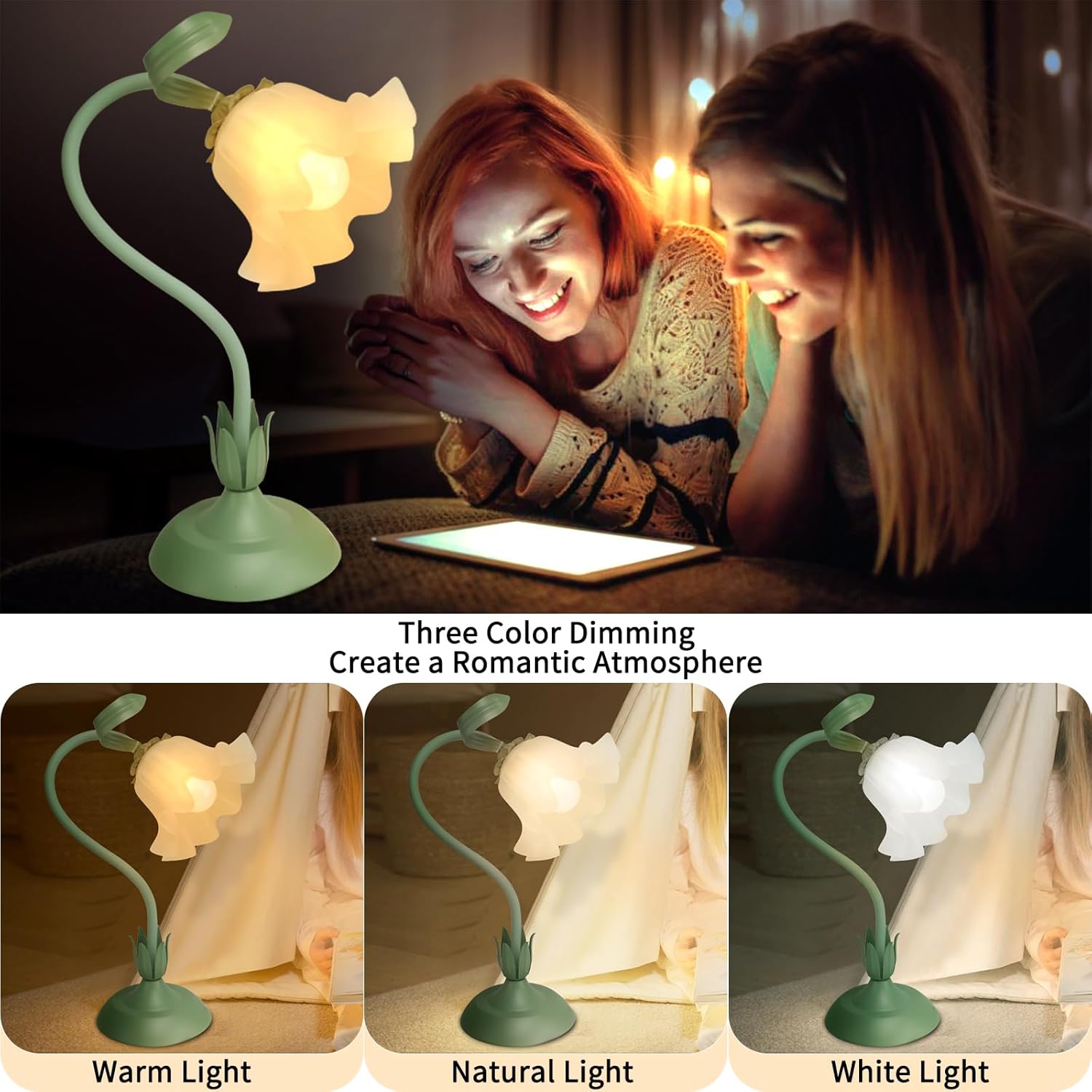 Vintage Green Bedside Lamp - View 3