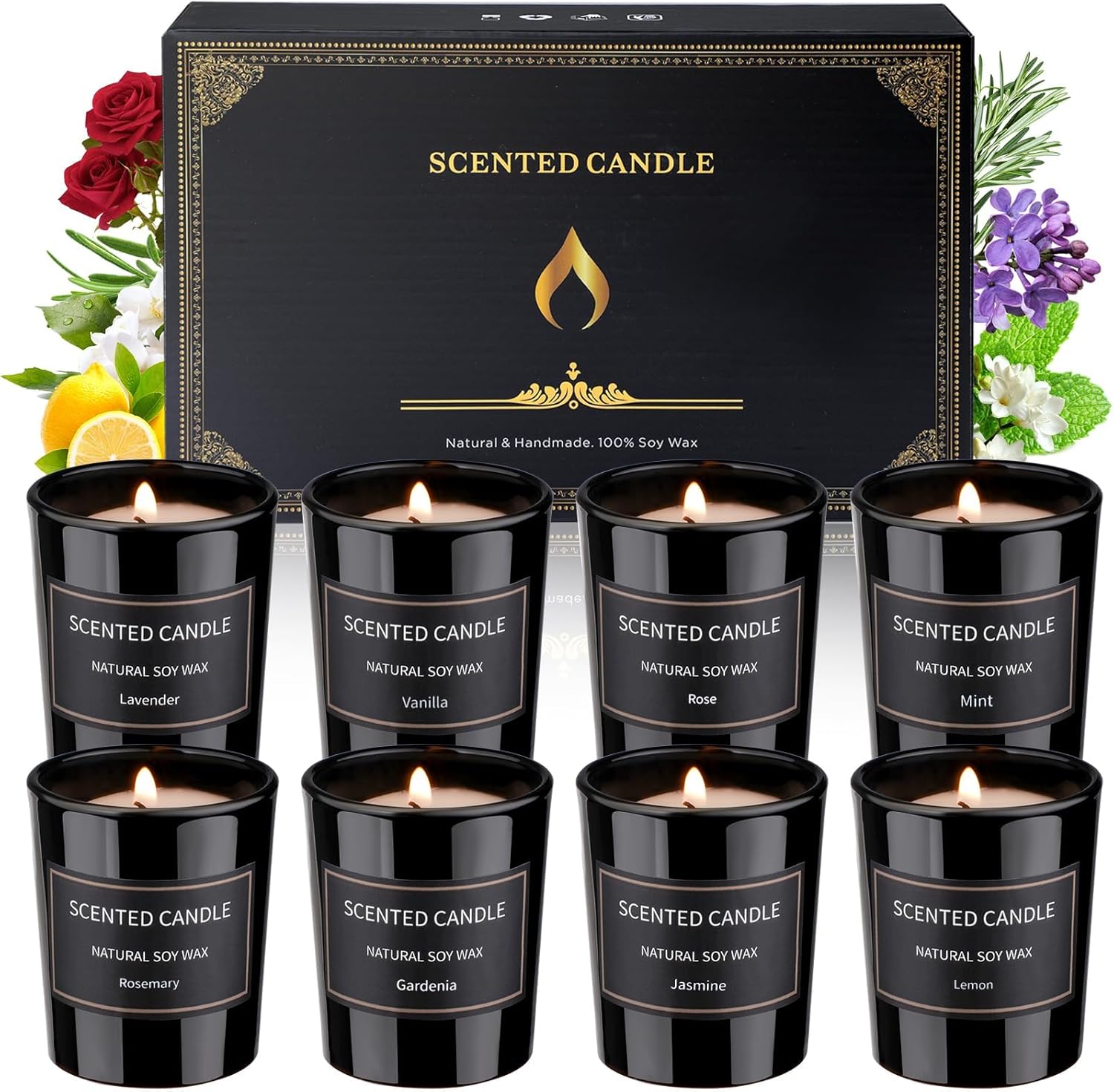 Soy Wax Scented Candle — 8 Pack Jar Candles