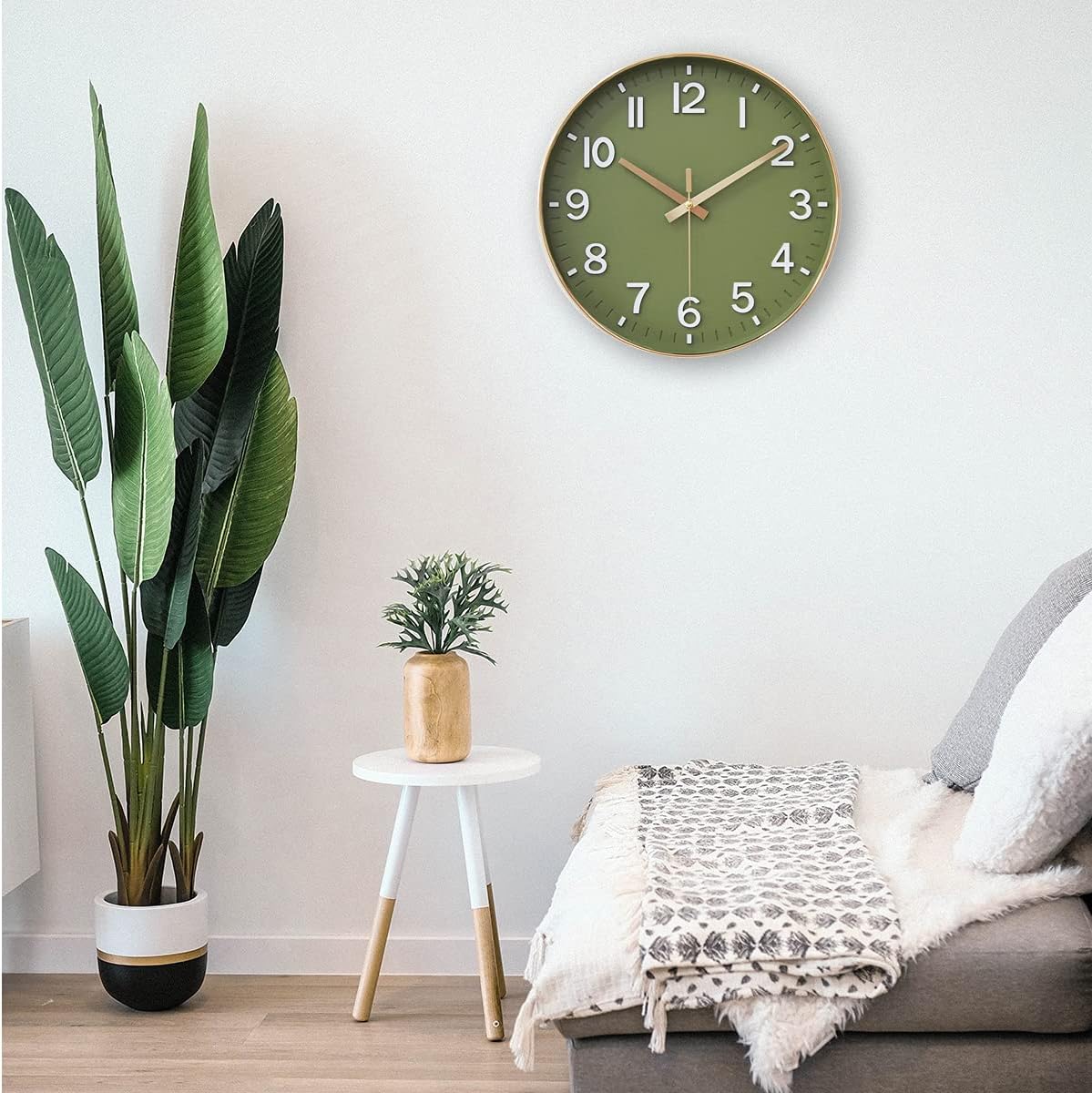 Battery Operated Luxe Black Wall Clock — 12" - View 4