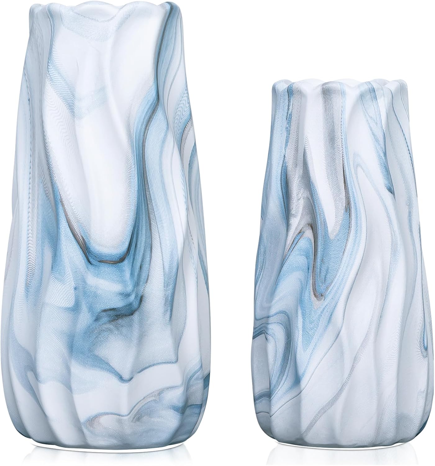 Boho Blue Vase — Set of 2 — Blue Marble