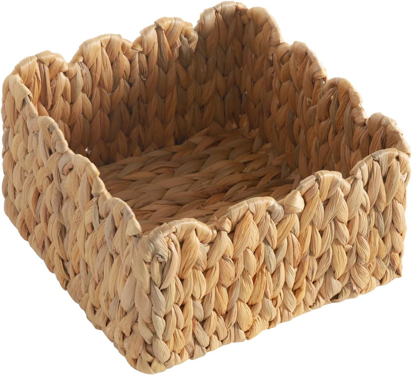 Boho Beige Woven Basket — 14" — Light Beige