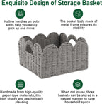 Hand-Woven Boho Brown Storage Basket — Set of 3 - View 5