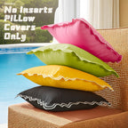 Embroidered Black Pillow Cover — 20" - View 5
