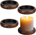 Farmhouse Black Pillar Candle — Set of 4 — Brown